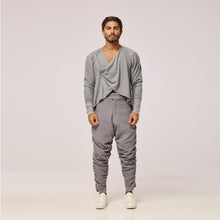 Load image into Gallery viewer, ZERØ London - Front view, full length view mens zero waste grey jacket, designed &amp; made in London

