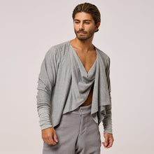 Load image into Gallery viewer, ZERØ London - Front view, mens zero waste grey jacket, designed &amp; made in London
