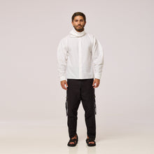 Load image into Gallery viewer, ZERØ London - Front full length view, white long sleeve mens zero waste shirt designed &amp; made in London

