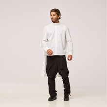Load image into Gallery viewer, ZERØ London - Front alternate view, mens zero waste shirt in white, designed &amp; made in London
