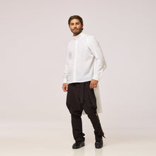 Load image into Gallery viewer, ZERØ London - Front view, mens zero waste shirt in white, designed &amp; made in London
