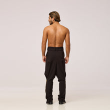 Load image into Gallery viewer, ZERØ London - Back full length view. Mens zero waste tapered trouser with gold zips designed &amp; made in London
