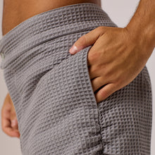Load image into Gallery viewer, ZERØ London - Close up pocket view, mens zero waste grey trouser, designed &amp; made in London
