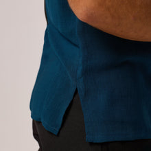 Load image into Gallery viewer,   ZERØ London - Close up, white mens zero waste vest designed &amp; made in London
