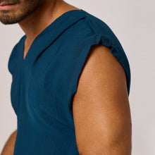 Load image into Gallery viewer,   ZERØ London - Close up, white mens zero waste vest designed &amp; made in London
