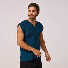 Load image into Gallery viewer, ZERØ London - Front alt. view, teal blue mens zero waste vest designed &amp; made in London
