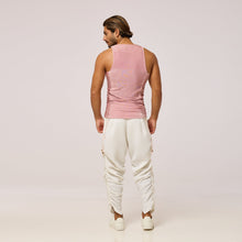 Load image into Gallery viewer, ZERØ London - Front Full Length view, Pink zero waste mens vest, zero waste fashion, designed &amp; made in London
