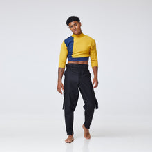 Load and play video in Gallery viewer, ZERØ London - Fashion Video, mens luxury cropped jersey jumper in mustard, zero waste fashion, designed &amp; made in London
