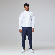 Load image into Gallery viewer, ZERØ London - Alt. Front view, White mens dress shirt, zero waste fashion, designed &amp; made in London
