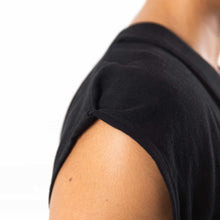 Load image into Gallery viewer, ZERØ London - Close up,  mens zero waste kimono vest with red belt and mens black trousers designed &amp; made in London
